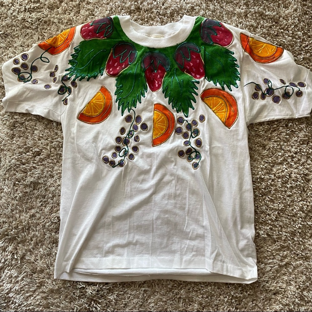 Hand painted Vintage Fruit Tee